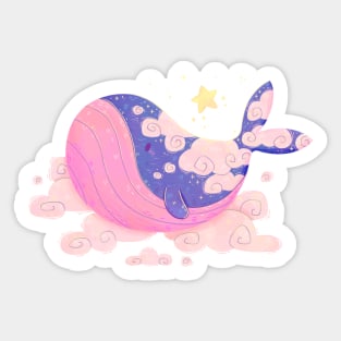 Cloud Whale Sticker